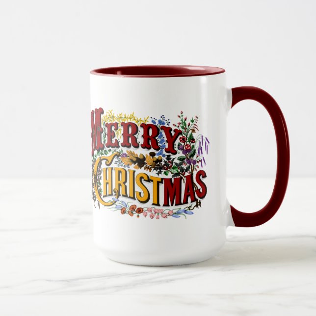 1876 Merry Christmas Colorful Mugg (Höger)