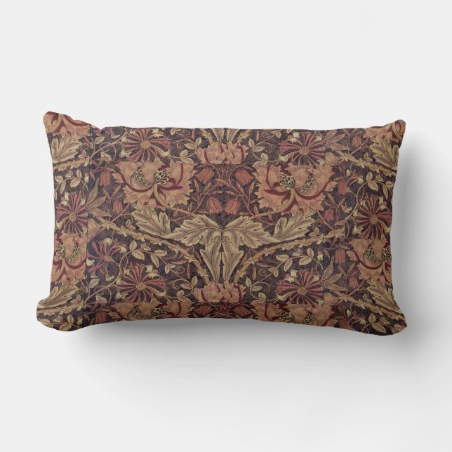 1876 Vintage William Morris Honeysuckle Lumbarkudde (Framsida)