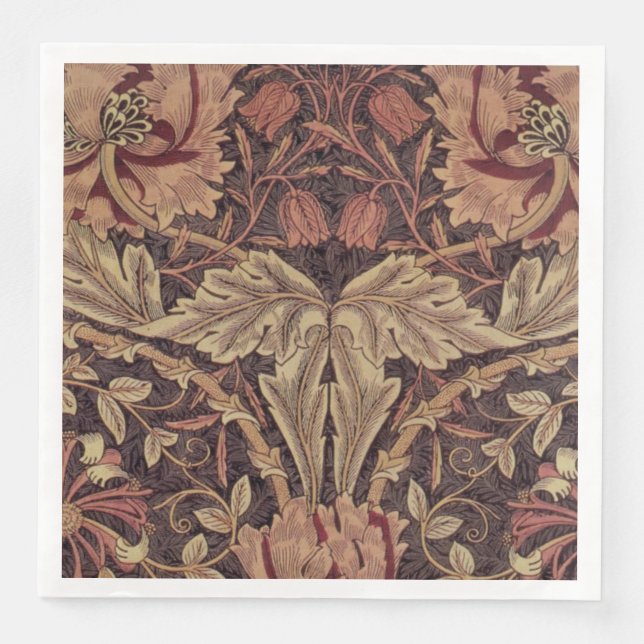 1876 Vintage William Morris Honeysuckle Pappersservett (Framsida)