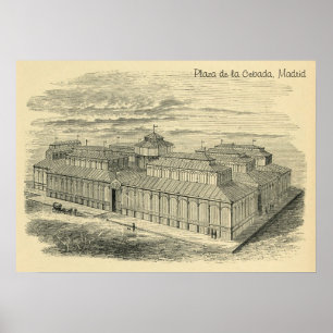 1877 dra plaza de la Cebada Madrid Poster