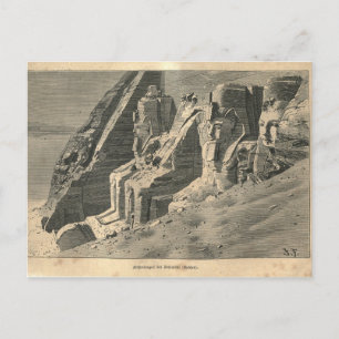 1877 Print Egypten Statues, Earth and its People Vykort