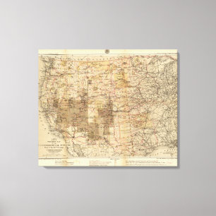 1878 Framsteg Karta i USA:s geografiska undersökni Canvastryck