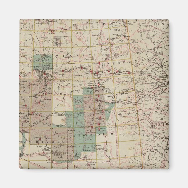 1878 Framsteg Karta i USA:s geografiska undersökni Magnet (Framsidan)