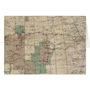 1878 Progress Karta of the US Geographical Surveys Hälsningskort