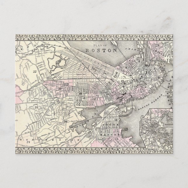 1879 Boston Karta vykort (Framsida)