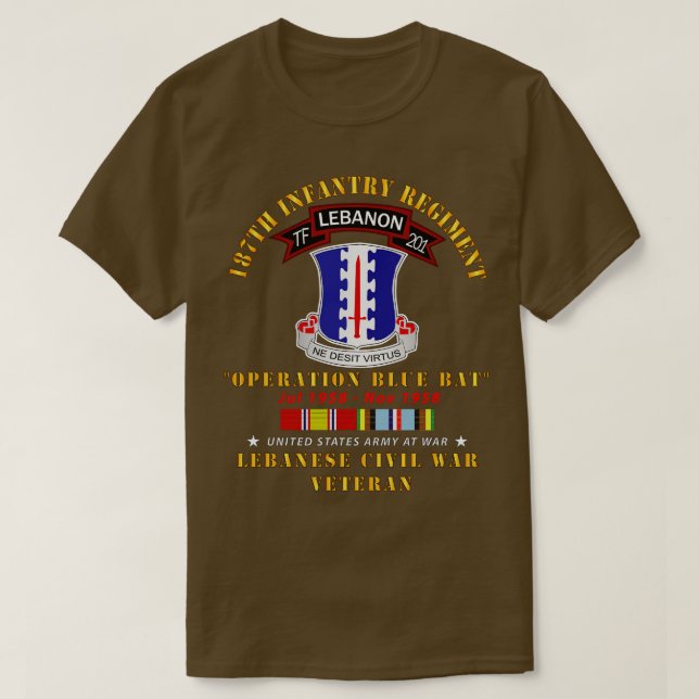 187:e infanteriregimen TF 201 Libanon med AFEM SVC T Shirt (Design framsida)