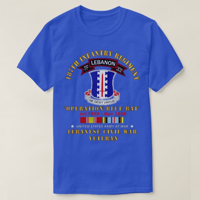 187:e infanteriregimen TF 201 Libanon med AFEM SVC T Shirt (Design framsida)