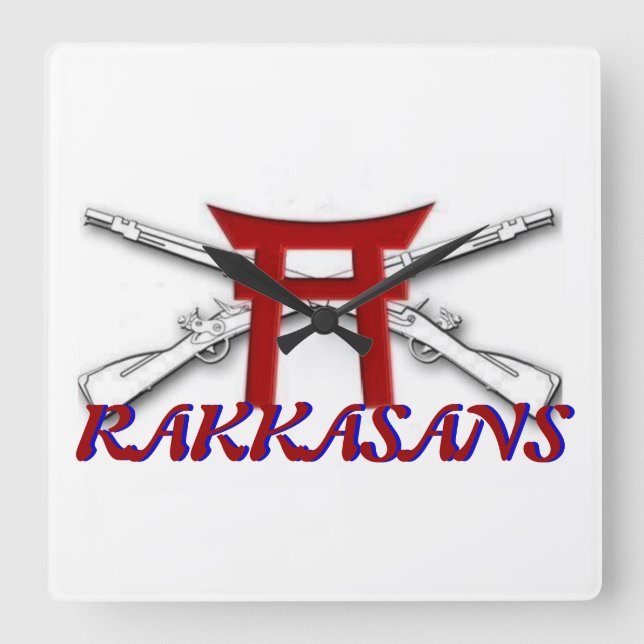 187:e korsade Rifles Torri Rakkasans Clock Fyrkantig Klocka (Framsida)