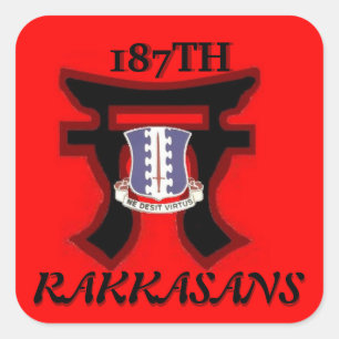 187TH Klistermärkear för infanteriTorri design Fyrkantigt Klistermärke