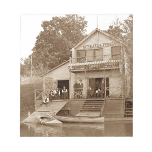 1880:e Manar Klubb Fox River Klubb Fishing Elgin Anteckningsblock