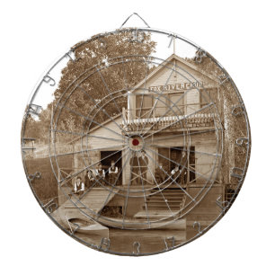 1880:e Manar Klubb Fox River Klubb Fishing Elgin Darttavla