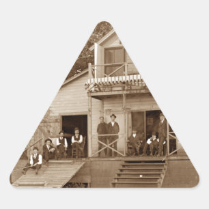 1880:e Manar Klubb Fox River Klubb Fishing Elgin Triangelformat Klistermärke