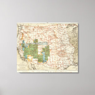 1880 Karta i USA:s geografiska undersökningar Canvastryck