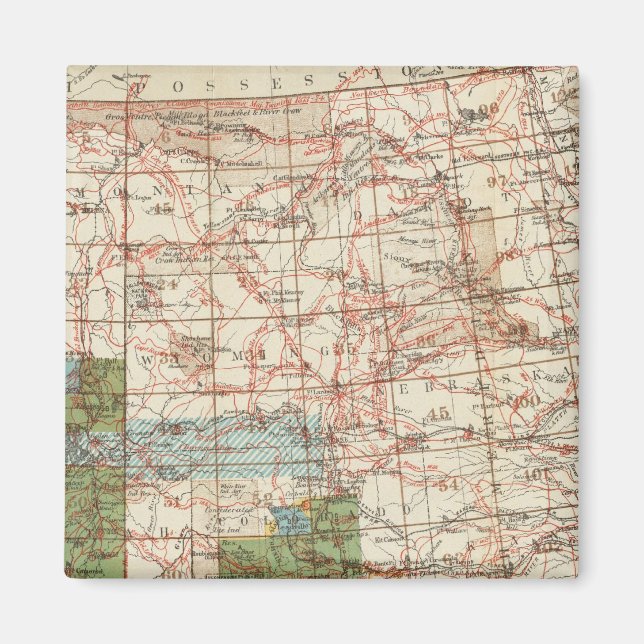 1880 Karta i USA:s geografiska undersökningar Magnet (Framsidan)