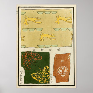 1880 kinesisk broderi textil konst poster