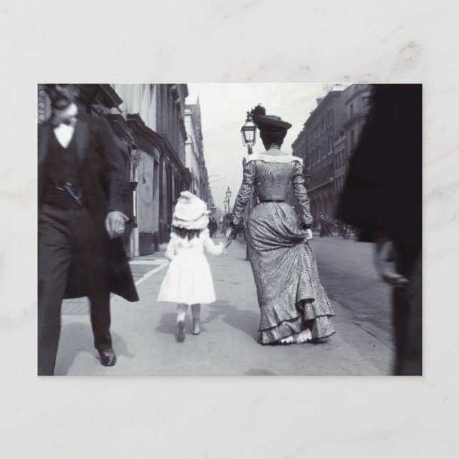 1880 Mor + Dotter i Boston Vykort (Framsida)