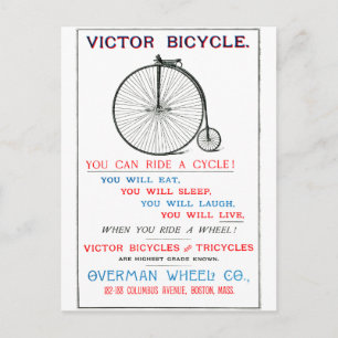 1880 Poster cykel Vykort