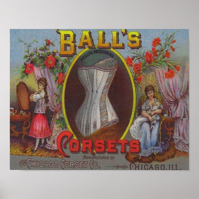 1880:s Boll Corset Annons Poster (Framsidan)