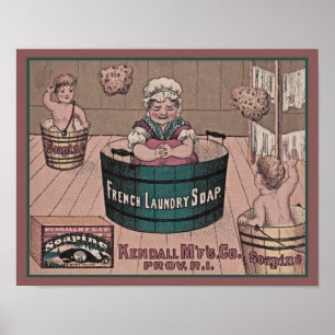 1880 Soapine Tvätt Soap-reklam Poster
