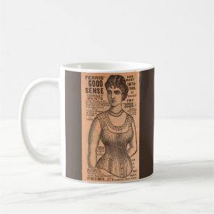 1880-talets Ferris Common Sense Corsets och Kaffemugg