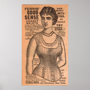 1880-talets Ferris Common Sense Corsets och Poster
