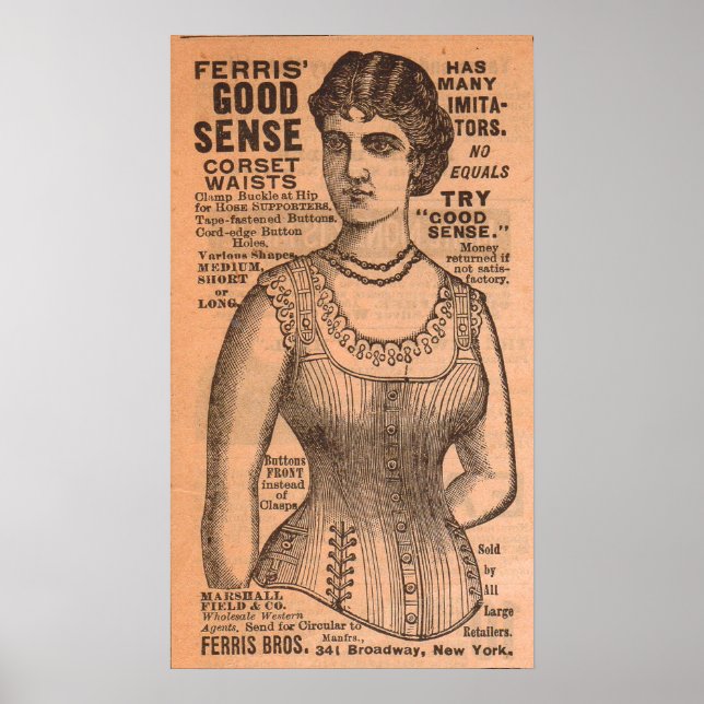 1880-talets Ferris Common Sense Corsets och Poster (Framsidan)