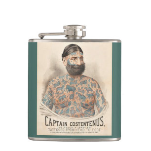 1880-talets kapten Costentenus tatuerade man Fickplunta