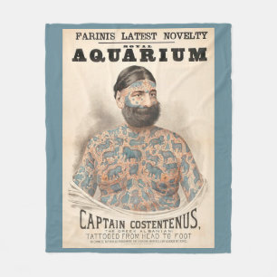 1880-talets kapten Costentenus tatuerade man Fleecefilt