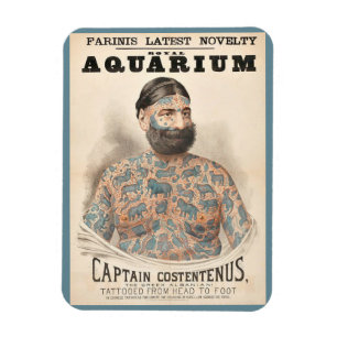 1880-talets kapten Costentenus tatuerade man Magnet