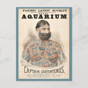 1880-talets kapten Costentenus tatuerade man Vykort