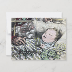 1880 Thomas Nast Harper's Santa and Baby Kort