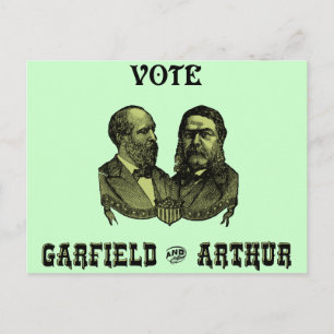 1880 Vote Garfield och Arthur, grönt Vykort