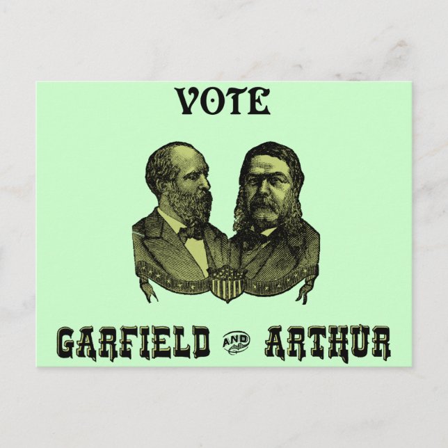 1880 Vote Garfield och Arthur, grönt Vykort (Framsida)
