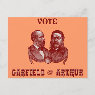 1880 Vote Garfield och Arthur, rött Vykort
