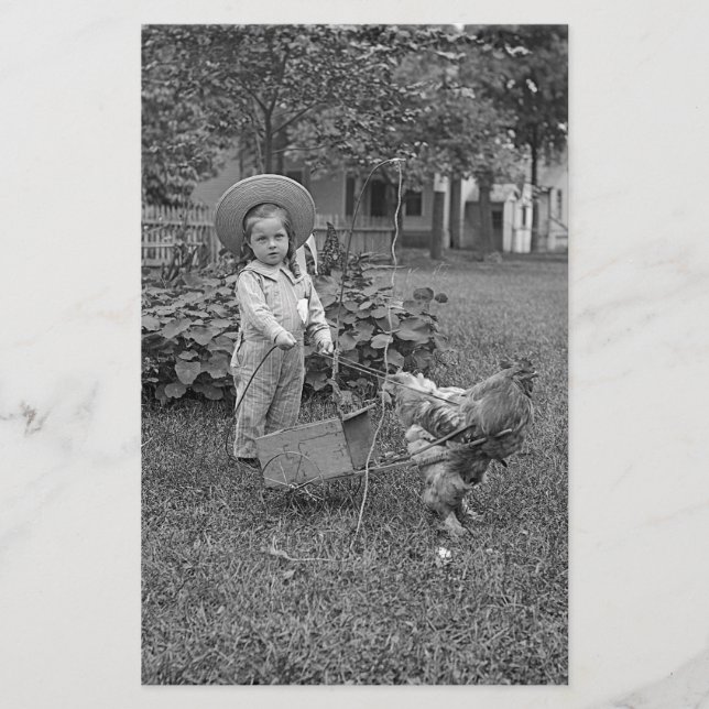 1880's Adful Girl and Tupp Cart in Garden Brevpapper (Framsida)