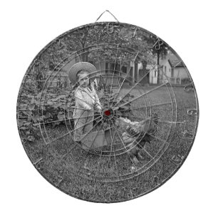 1880's Adful Girl and Tupp Cart in Garden Piltavla