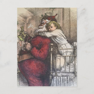 1881 Thomas Nash Santa och Little Admirer Vintage Helg Vykort