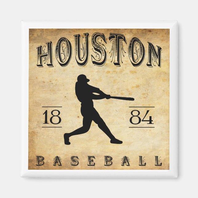 1884 Houston Texas Baseball Magnet (Framsidan)