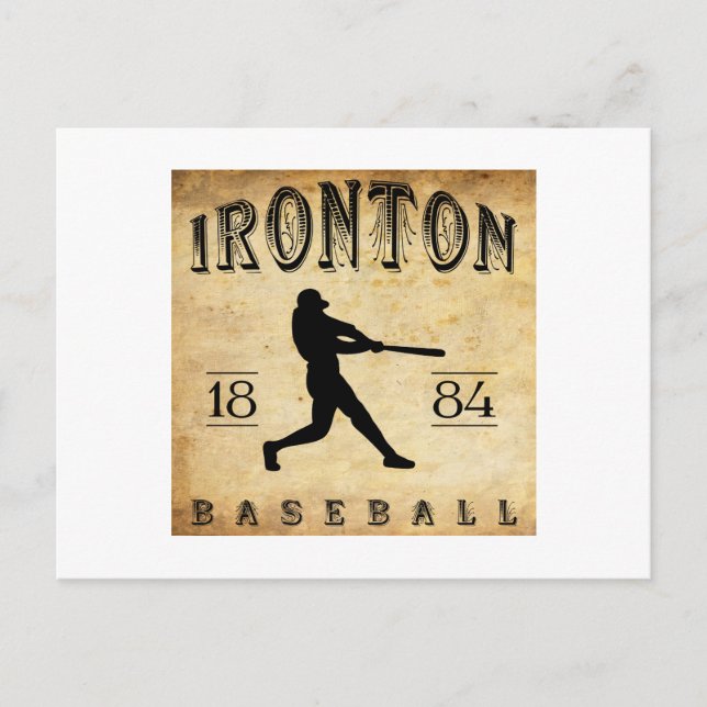 1884 Ironton Ohio Baseboll Vykort (Framsida)