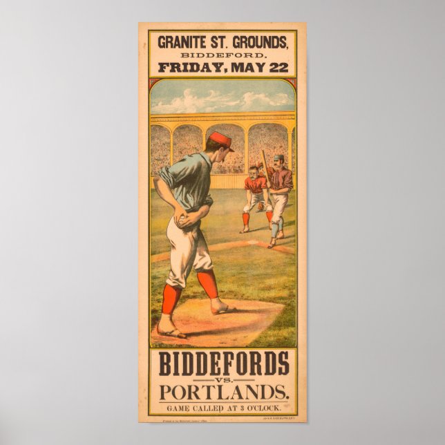 1885 Biddeford mot Portland Poster (Framsidan)