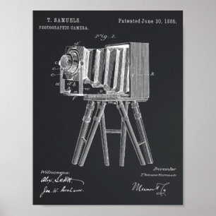 1885 Kamerapatent Art Teckning Skriv ut Poster