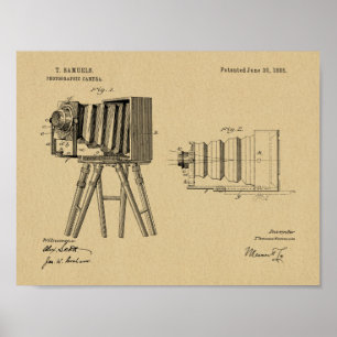 1885 Kamerapatent Art Teckning Skriv ut Poster