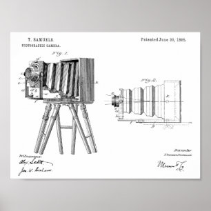 1885 Kamerapatent Art Teckning Skriv ut Poster