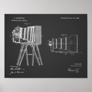 1885 Kamerapatent Art Teckning-utskrift Poster