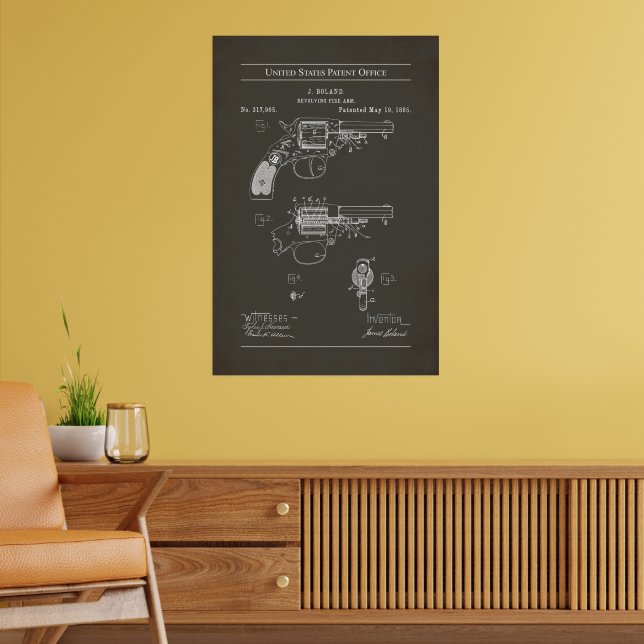 1885 US Patent 317965 - Boland Revolver Poster (Vardagsrum 2)