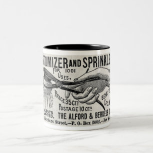 1886 ATOMIZER/SPRINKLER-REKLAM Två-Tonad MUGG