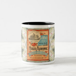1886 MAIN ALMANAC TÄCKER ART-Kaffe Mugg
