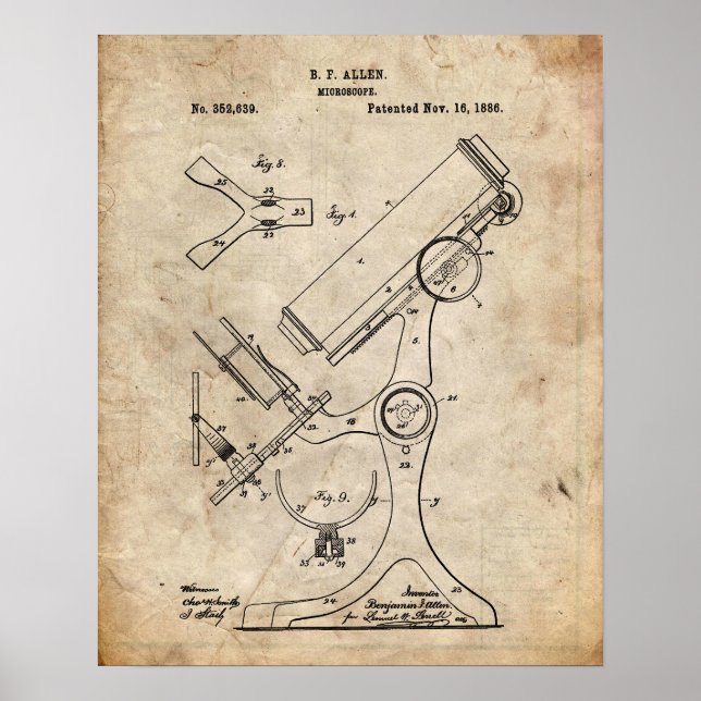 1886 Microscope-patent Poster (Framsidan)