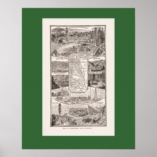 1886 SF Bay Area Karta Poster (Framsidan)