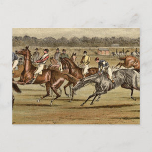 1886 Steeplechase Horse Tävla Art. Vykort